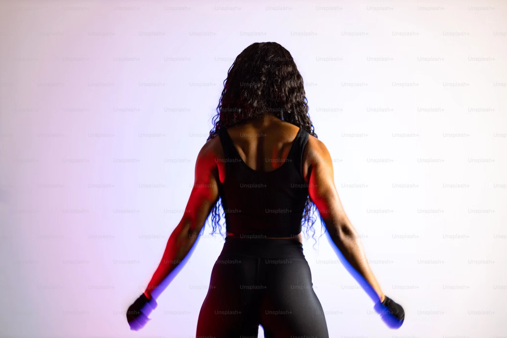 Determined woman in training, focused and authentic